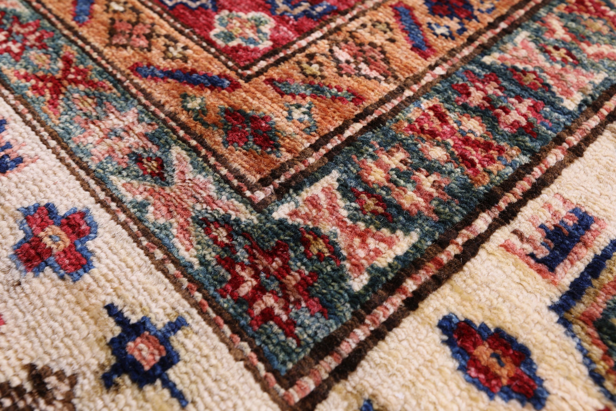 Super Kazak Hand Knotted Wool Rug - 9' 2" X 11' 11" - Golden Nile