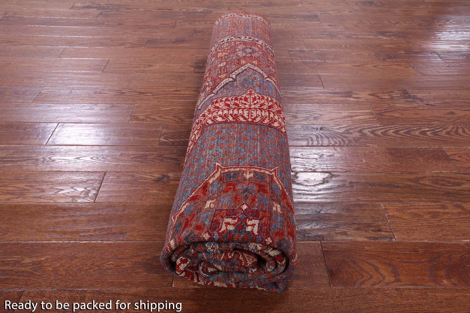 Geometric Persian Mamluk Hand Knotted Wool Rug - 8' 4" X 10' 1" - Golden Nile