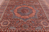 Geometric Persian Mamluk Hand Knotted Wool Rug - 8' 4" X 10' 1" - Golden Nile