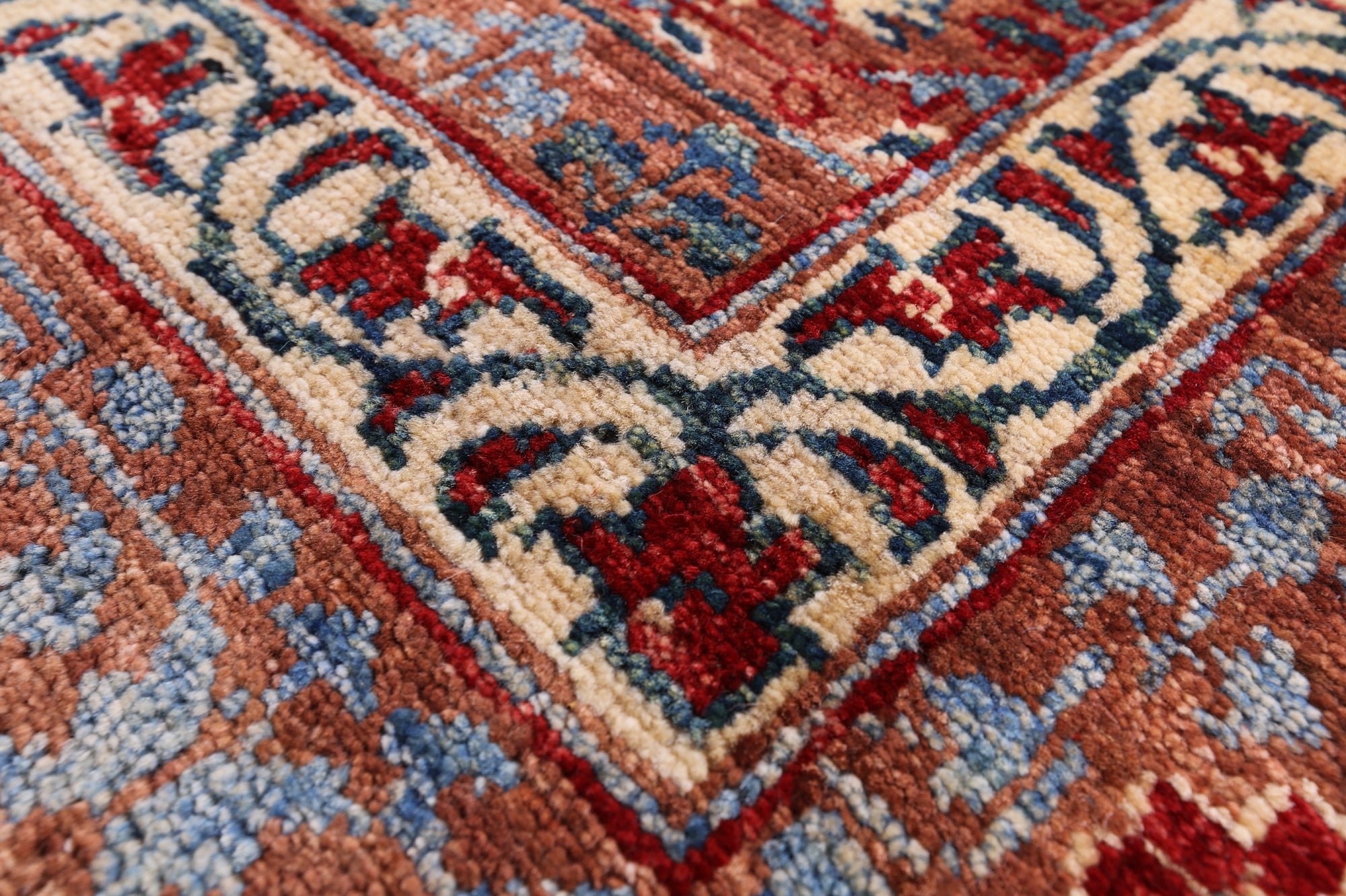 Geometric Persian Mamluk Hand Knotted Wool Rug - 8' 4" X 10' 1" - Golden Nile