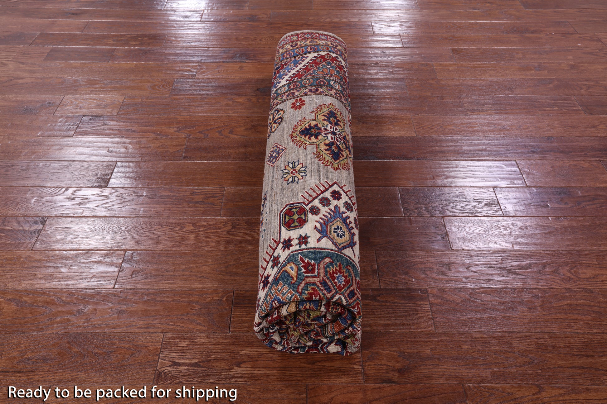 Super Kazak Hand Knotted Wool Rug - 8' 4" X 9' 9" - Golden Nile