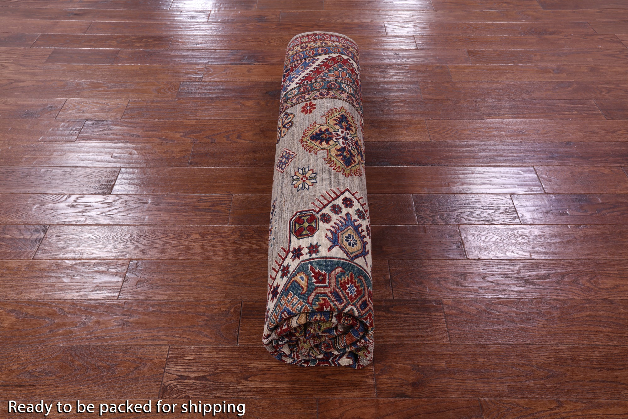 Super Kazak Hand Knotted Wool Rug - 8' 4" X 9' 9" - Golden Nile
