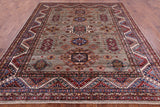 Super Kazak Hand Knotted Wool Rug - 8' 4" X 9' 9" - Golden Nile