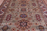 Super Kazak Hand Knotted Wool Rug - 8' 4" X 9' 9" - Golden Nile