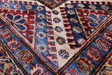 Super Kazak Hand Knotted Wool Rug - 8' 4" X 9' 9" - Golden Nile