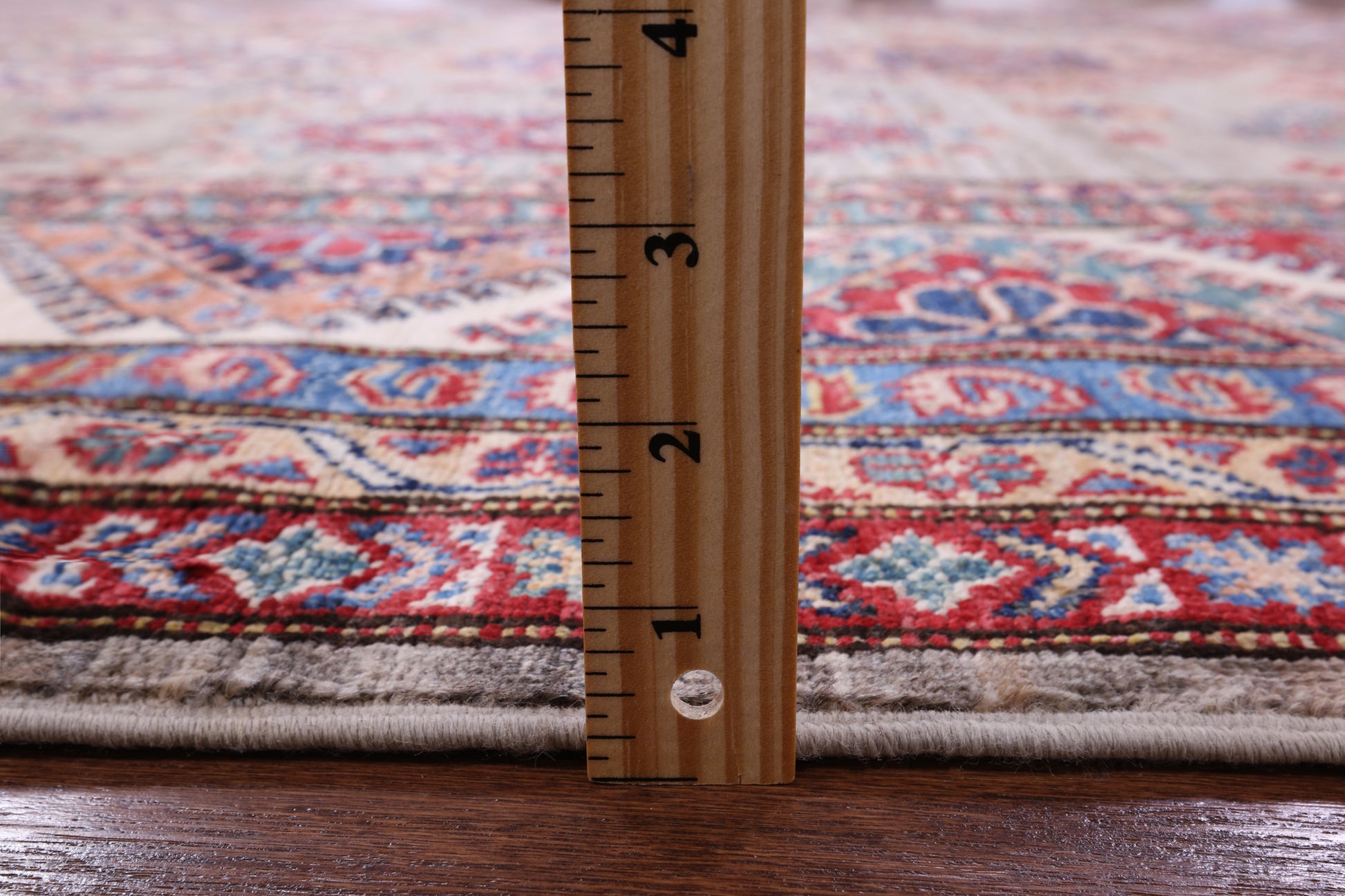 Super Kazak Hand Knotted Wool Rug - 8' 4" X 9' 9" - Golden Nile