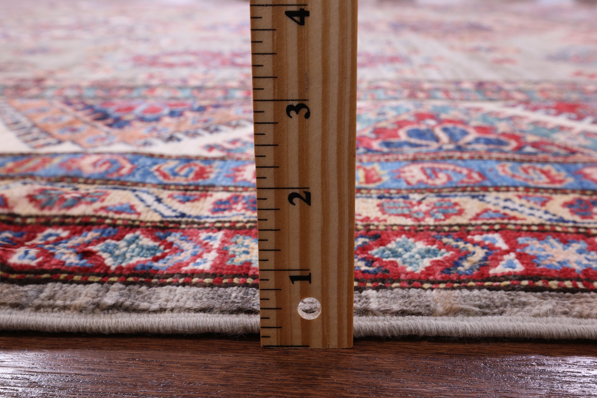 Super Kazak Hand Knotted Wool Rug - 8' 4" X 9' 9" - Golden Nile
