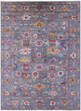 Blue Turkish Oushak Hand Knotted Wool Rug - 9' 10" X 13' 3" - Golden Nile