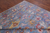 Blue Turkish Oushak Hand Knotted Wool Rug - 9' 10" X 13' 3" - Golden Nile