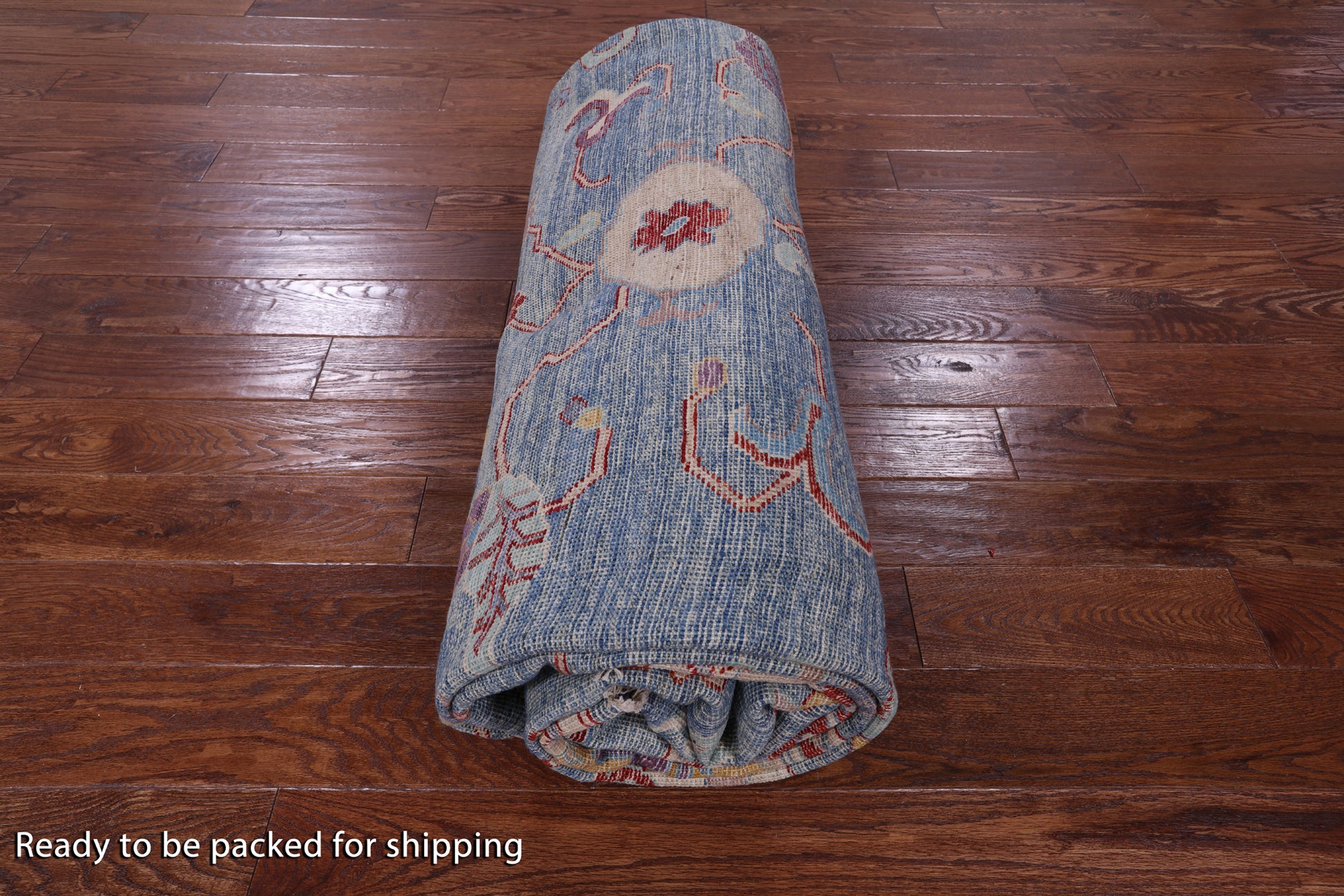 Blue Turkish Oushak Handmade Wool Rug - 9' 9" X 13' 4" - Golden Nile