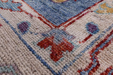 Blue Turkish Oushak Handmade Wool Rug - 9' 9" X 13' 4" - Golden Nile