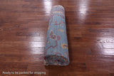 Blue Turkish Oushak Hand Knotted Wool Rug - 8' 11" X 11' 11" - Golden Nile