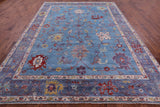 Blue Turkish Oushak Hand Knotted Wool Rug - 8' 11" X 11' 11" - Golden Nile