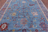 Blue Turkish Oushak Hand Knotted Wool Rug - 8' 11" X 11' 11" - Golden Nile