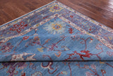 Blue Turkish Oushak Hand Knotted Wool Rug - 8' 11" X 11' 11" - Golden Nile