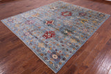 Blue Turkish Oushak Hand Knotted Wool Rug - 8' 3" X 9' 7" - Golden Nile