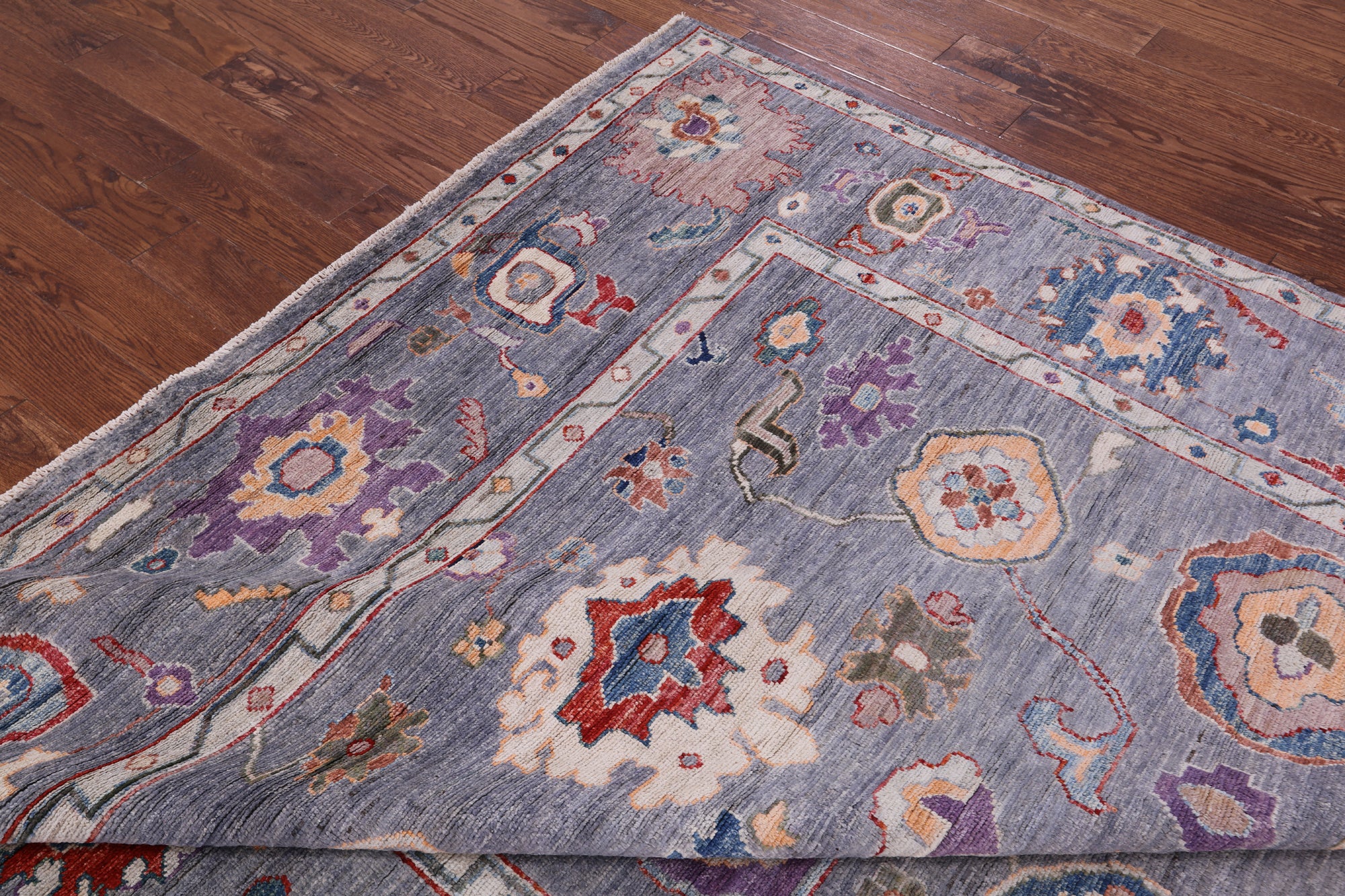 Grey Turkish Oushak Hand Knotted Wool Rug - 7' 10" X 9' 10" - Golden Nile