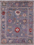 Grey Turkish Oushak Hand Knotted Wool Rug - 7' 10" X 9' 10" - Golden Nile
