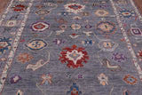 Grey Turkish Oushak Hand Knotted Wool Rug - 7' 10" X 9' 10" - Golden Nile