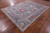 Grey Turkish Oushak Hand Knotted Wool Rug - 7' 10" X 9' 10" - Golden Nile