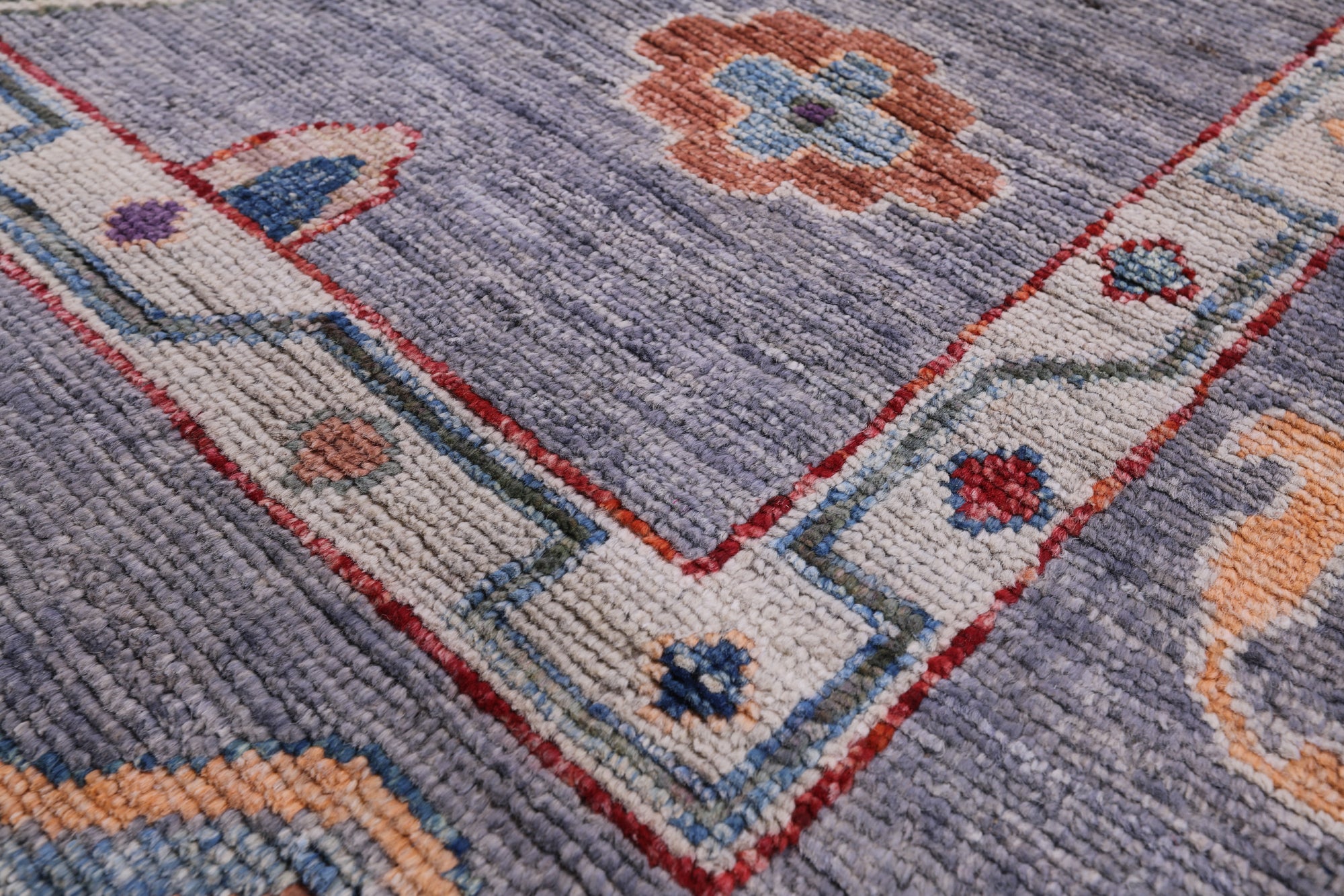 Grey Turkish Oushak Hand Knotted Wool Rug - 7' 10" X 9' 10" - Golden Nile