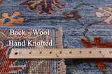 Blue Turkish Oushak Hand Knotted Wool Rug - 5' 11" X 8' 5" - Golden Nile
