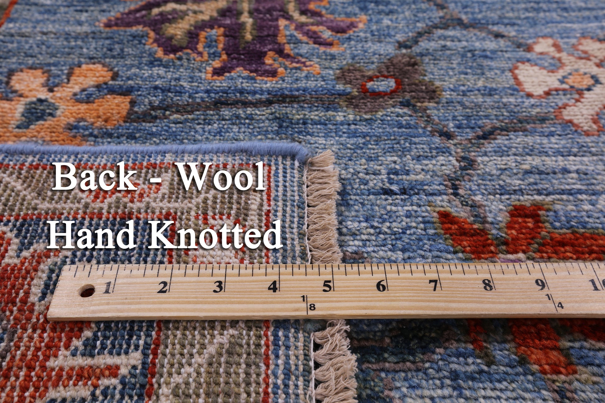Blue Turkish Oushak Hand Knotted Wool Rug - 5' 11" X 8' 5" - Golden Nile
