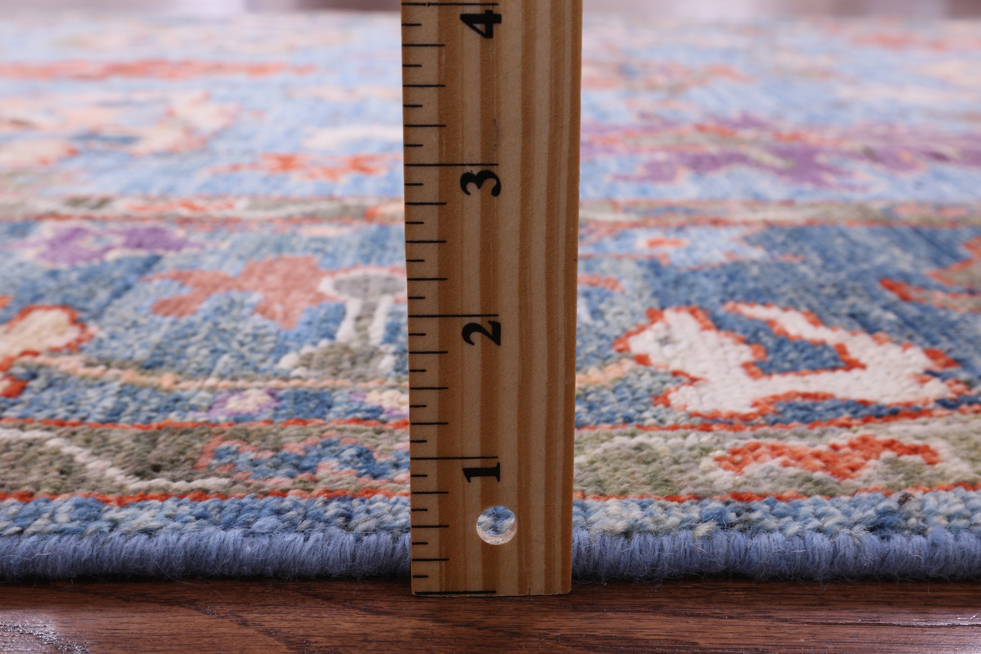 Blue Turkish Oushak Hand Knotted Wool Rug - 5' 11" X 8' 5" - Golden Nile