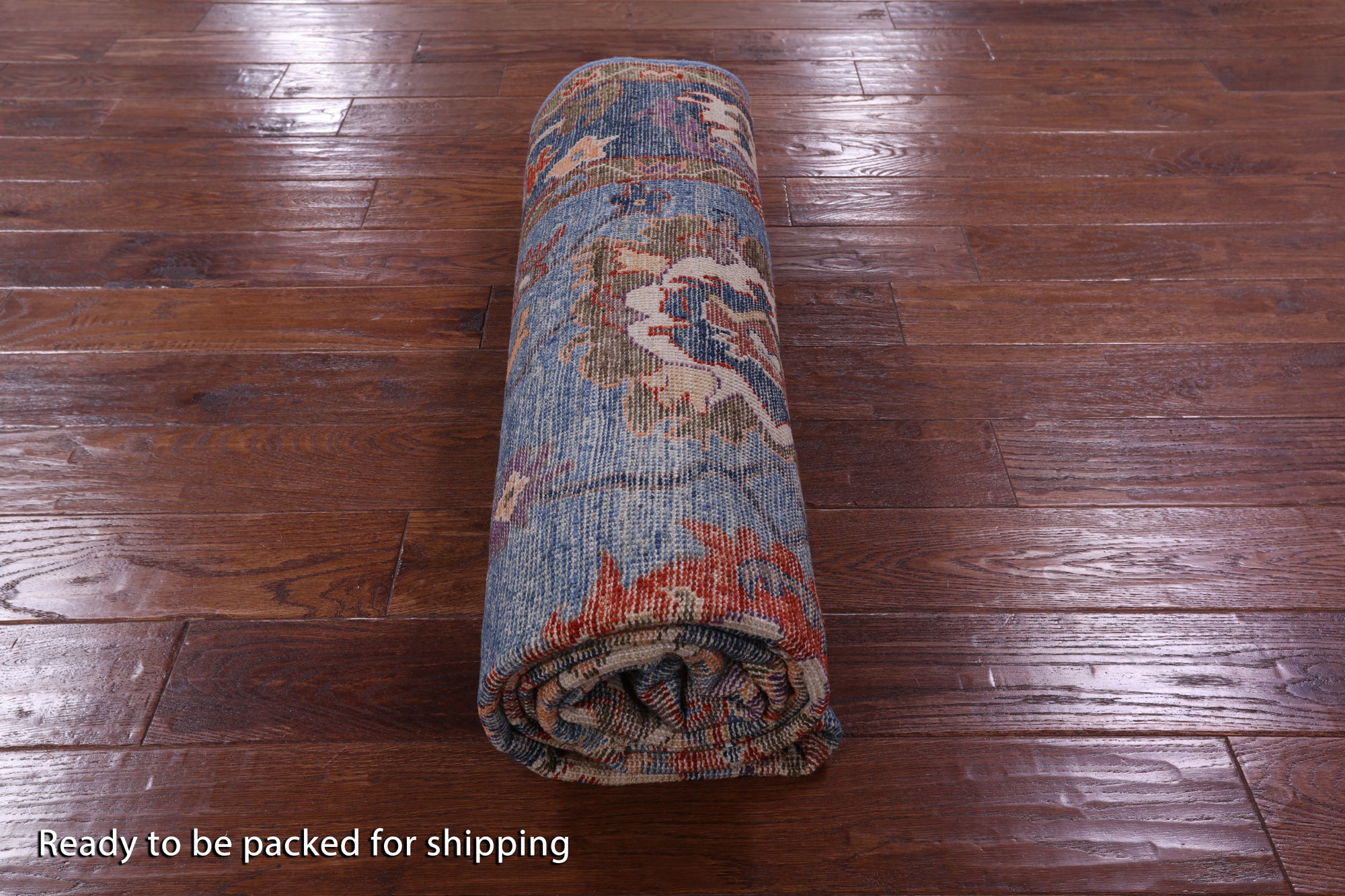 Blue Turkish Oushak Hand Knotted Wool Rug - 5' 11" X 8' 5" - Golden Nile