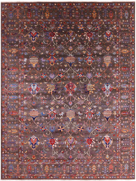 Peshawar Hand Knotted Wool Rug - 8' 11" X 11' 10" - Golden Nile