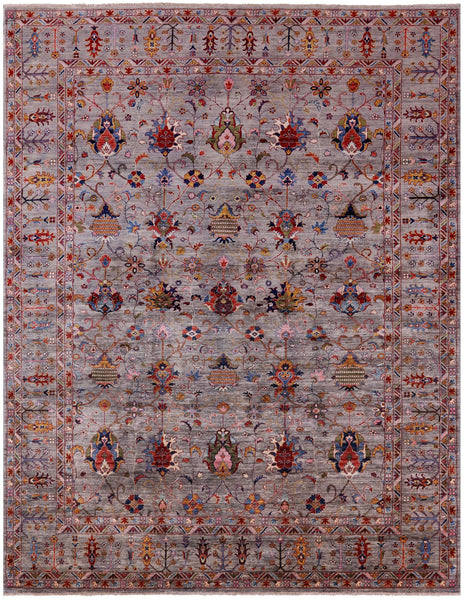 Peshawar Hand Knotted Wool Rug - 8' 11" X 11' 7" - Golden Nile