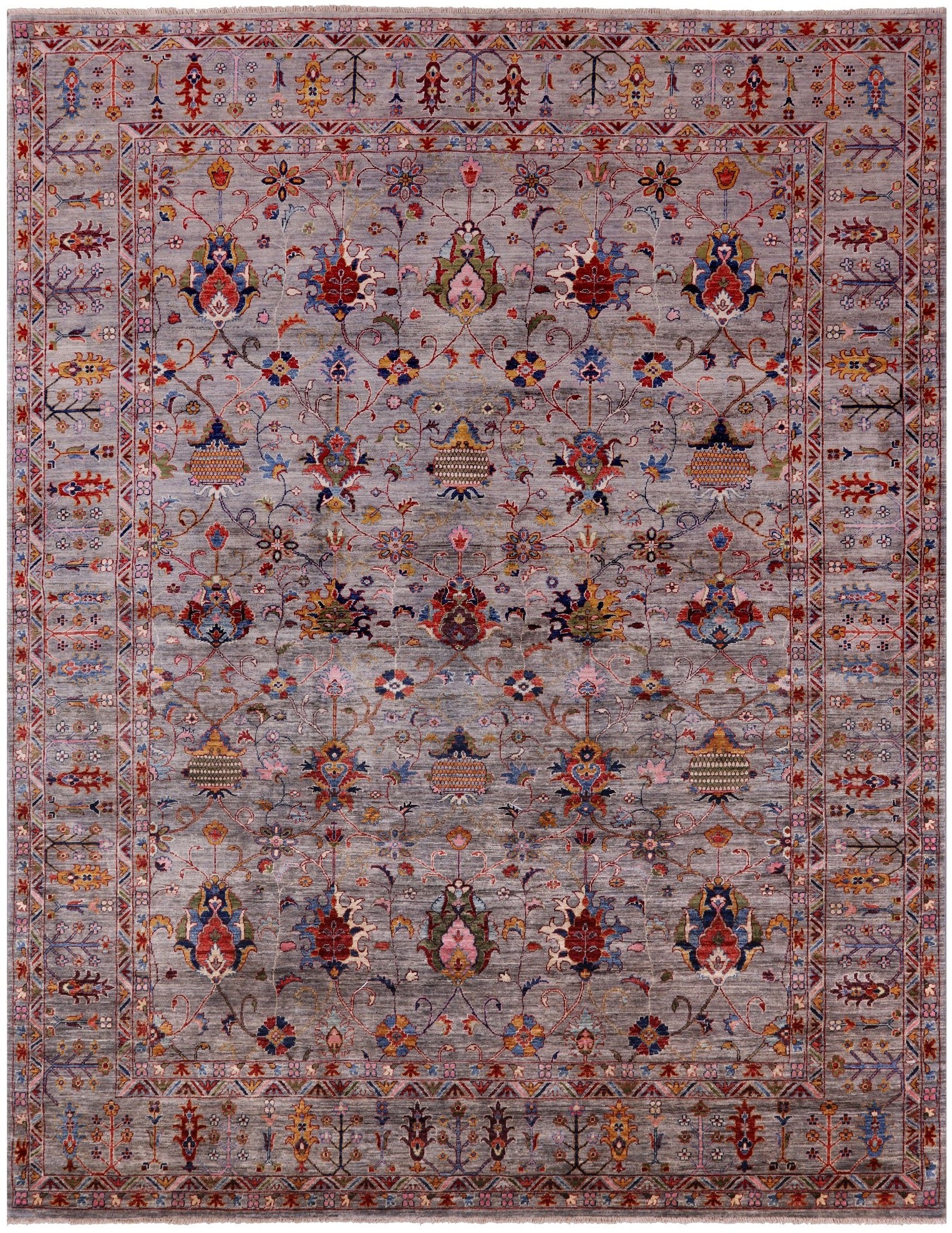 Peshawar Hand Knotted Wool Rug - 8' 11" X 11' 7" - Golden Nile