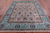 Grey Peshawar Handmade Wool Rug - 8' 1" X 9' 10" - Golden Nile