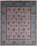 Grey Peshawar Handmade Wool Rug - 8' 1" X 9' 10" - Golden Nile