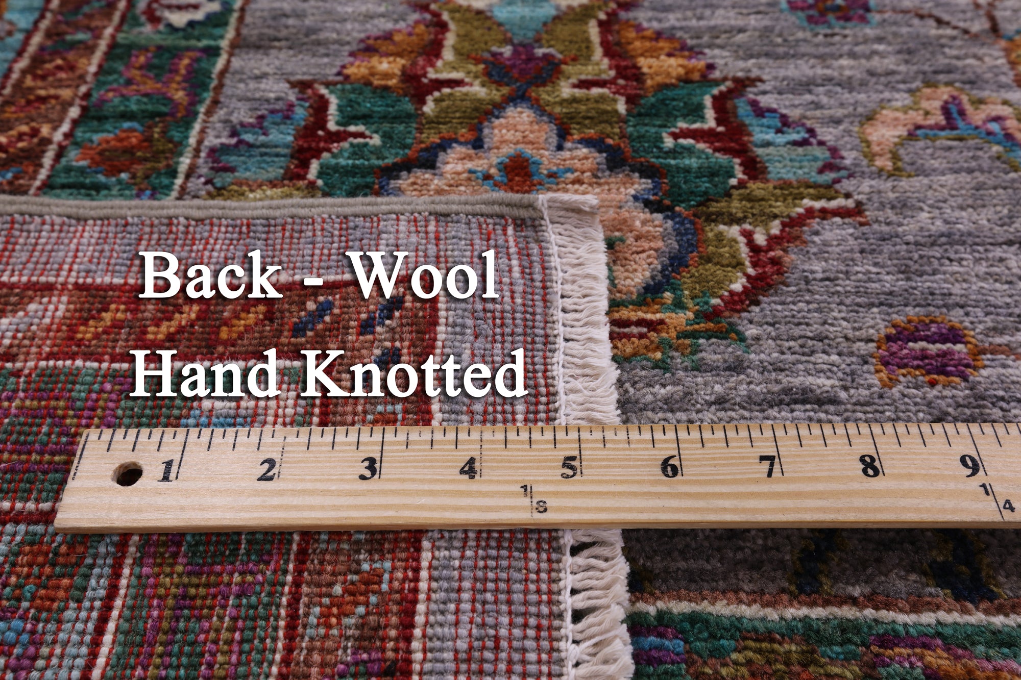 Grey Peshawar Handmade Wool Rug - 8' 1" X 9' 10" - Golden Nile