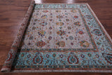 Grey Peshawar Handmade Wool Rug - 8' 1" X 9' 10" - Golden Nile