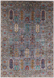 Turkmen Ersari Hand Knotted Wool Rug - 5' 9" X 8' 0" - Golden Nile
