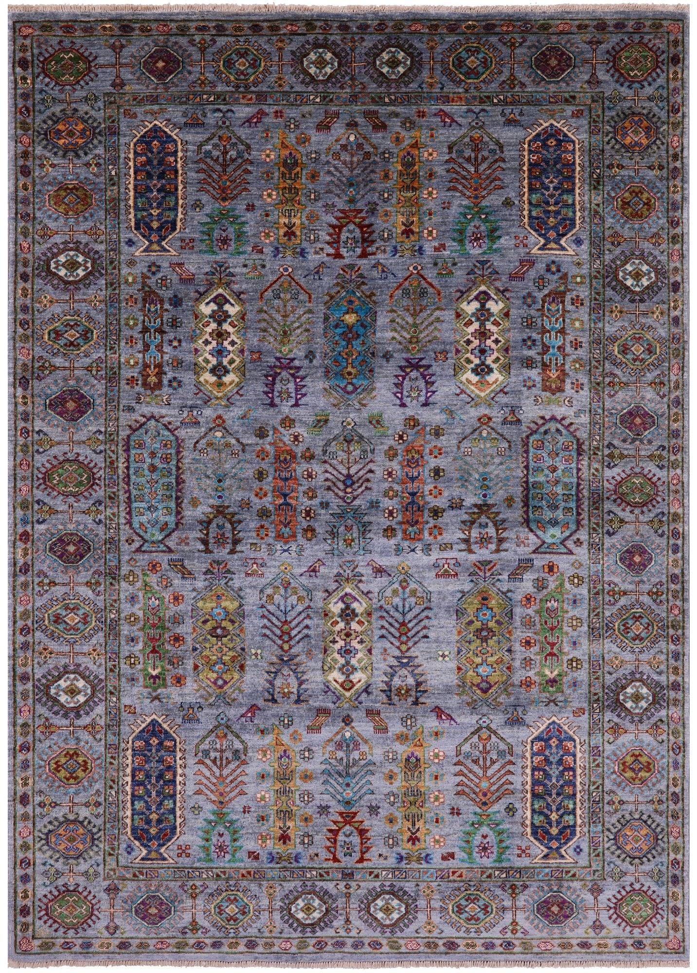 Turkmen Ersari Handmade Wool Rug - 5' 9" X 8' 0" - Golden Nile