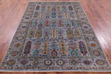 Turkmen Ersari Handmade Wool Rug - 5' 9" X 8' 0" - Golden Nile