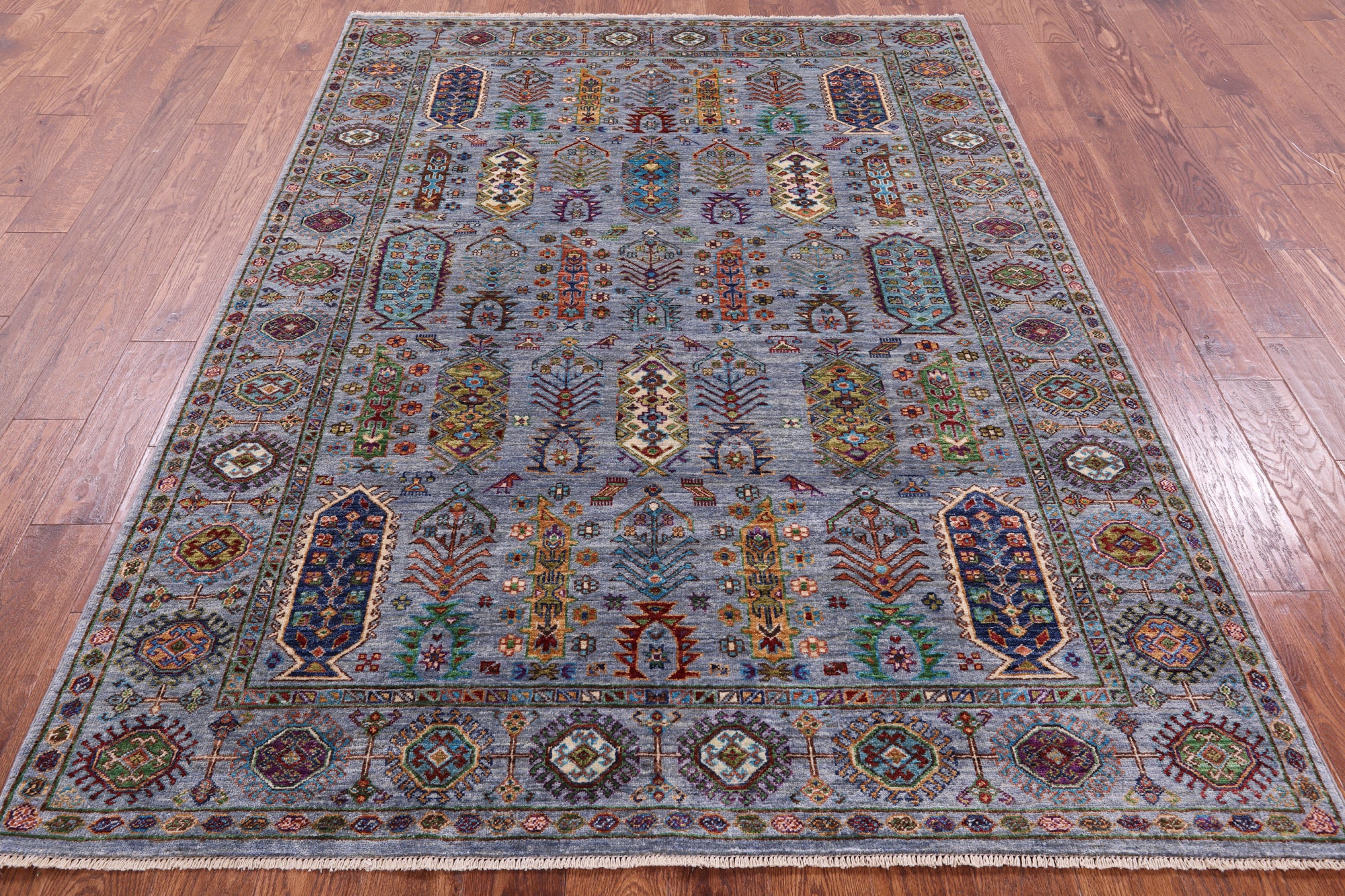 Turkmen Ersari Handmade Wool Rug - 5' 9" X 8' 0" - Golden Nile