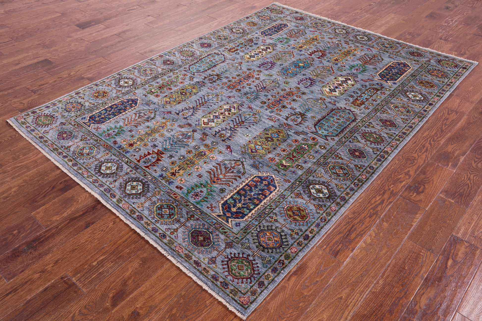 Turkmen Ersari Handmade Wool Rug - 5' 9" X 8' 0" - Golden Nile