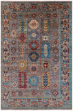 Turkmen Ersari Hand Knotted Wool Rug - 6' 10" X 10' 1" - Golden Nile