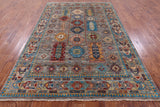 Turkmen Ersari Hand Knotted Wool Rug - 6' 10" X 10' 1" - Golden Nile