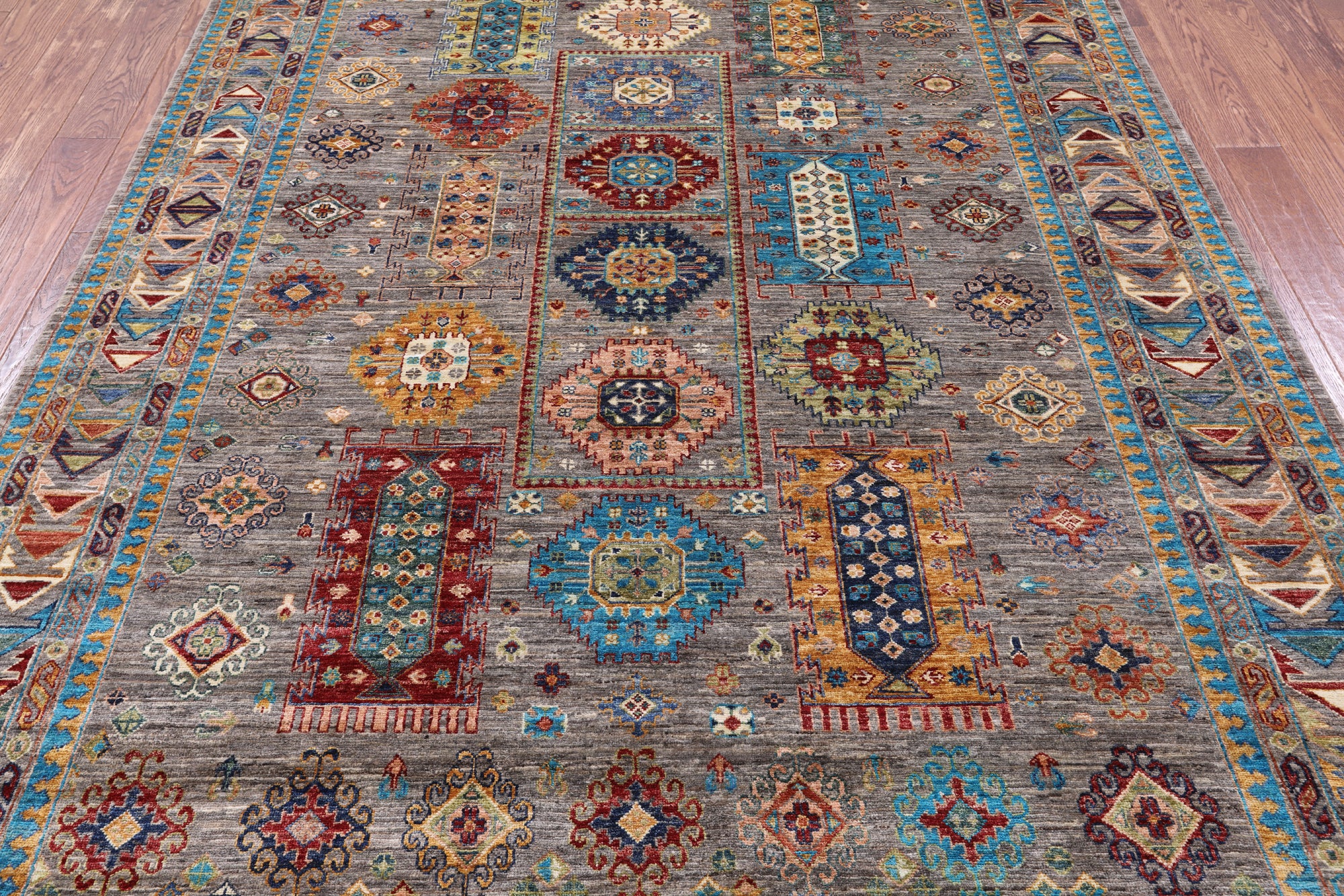 Turkmen Ersari Hand Knotted Wool Rug - 6' 10" X 10' 1" - Golden Nile