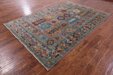 Turkmen Ersari Hand Knotted Wool Rug - 6' 10" X 10' 1" - Golden Nile