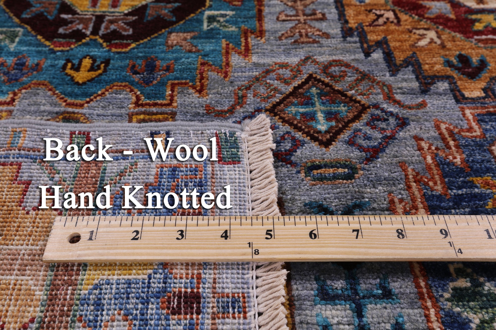 Grey Turkmen Ersari Hand Knotted Wool Rug - 4' 11" X 6' 8" - Golden Nile