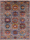 Turkmen Ersari Handmade Wool Rug - 5' 1" X 6' 9" - Golden Nile