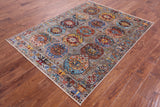 Turkmen Ersari Handmade Wool Rug - 5' 1" X 6' 9" - Golden Nile