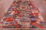Abstract Modern Mamluk Hand Knotted Wool Rug - 8' 8" X 11' 8" - Golden Nile
