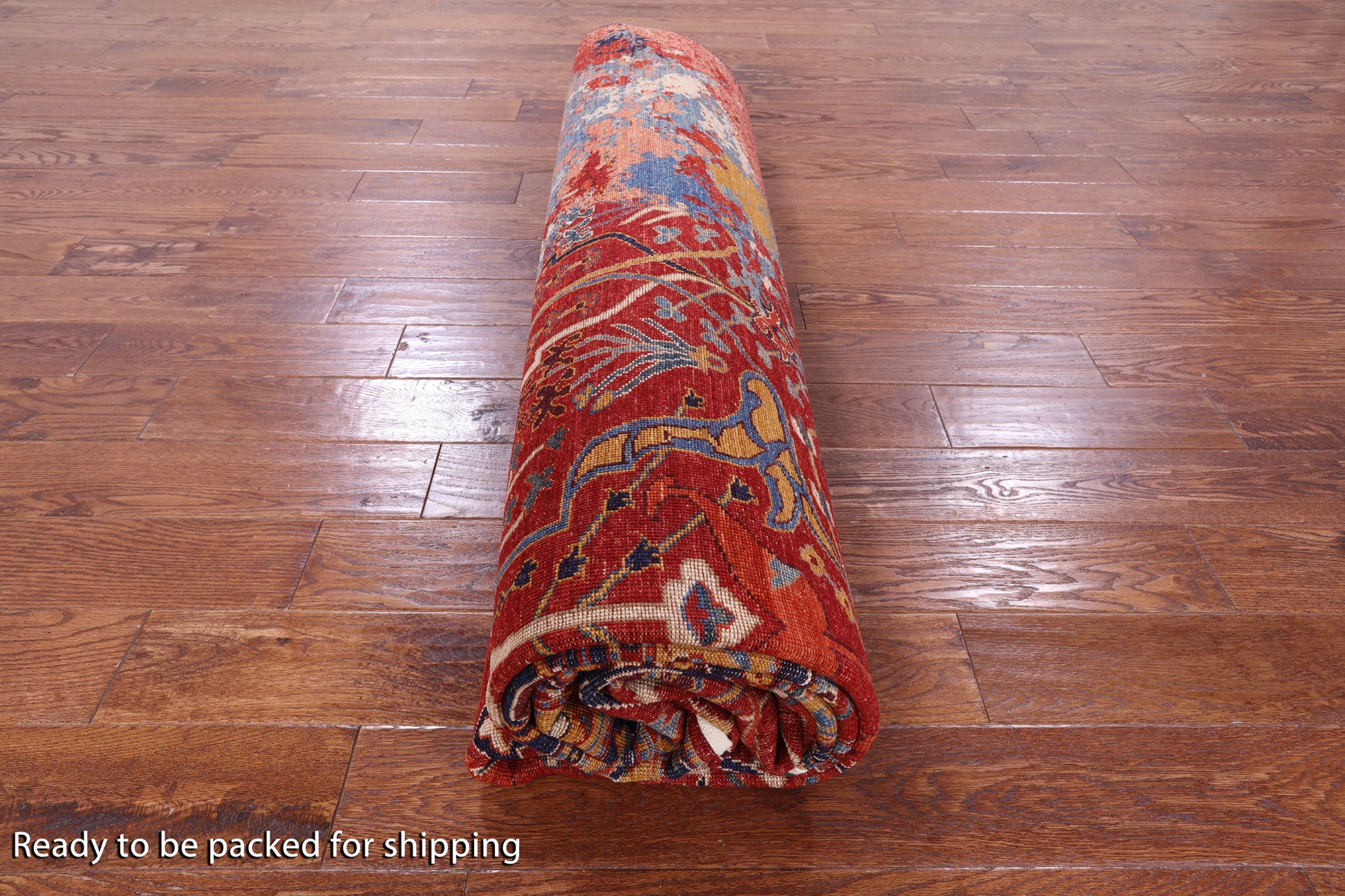 Modern Fine Serapi Hand Knotted Wool Rug - 8' 10" X 11' 10" - Golden Nile